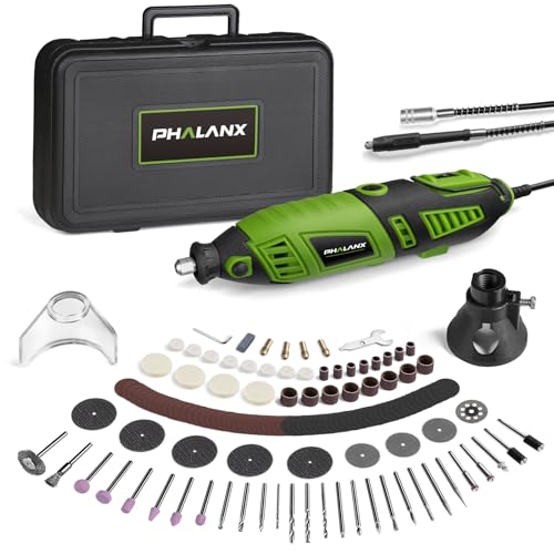 180W Rotary Tool Kit, 1.5-Amp PHALANX 6 Variable Speed with Flex Shaft, 8000-32000RPM Multi-Tool& 139pcs Accessories Kit, Power Multiuse Set Prefect for Crafting Projects and DIY Creations...