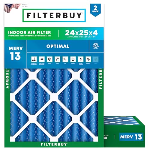 Filterbuy 24x25x4 MERV 13 (2-Pack)