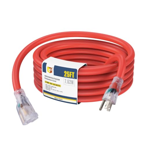 EP 25 Ft Lighted Outdoor Extension Cord