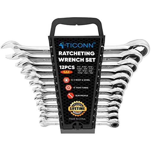 TICONN 12PCS Ratcheting Wrench Set