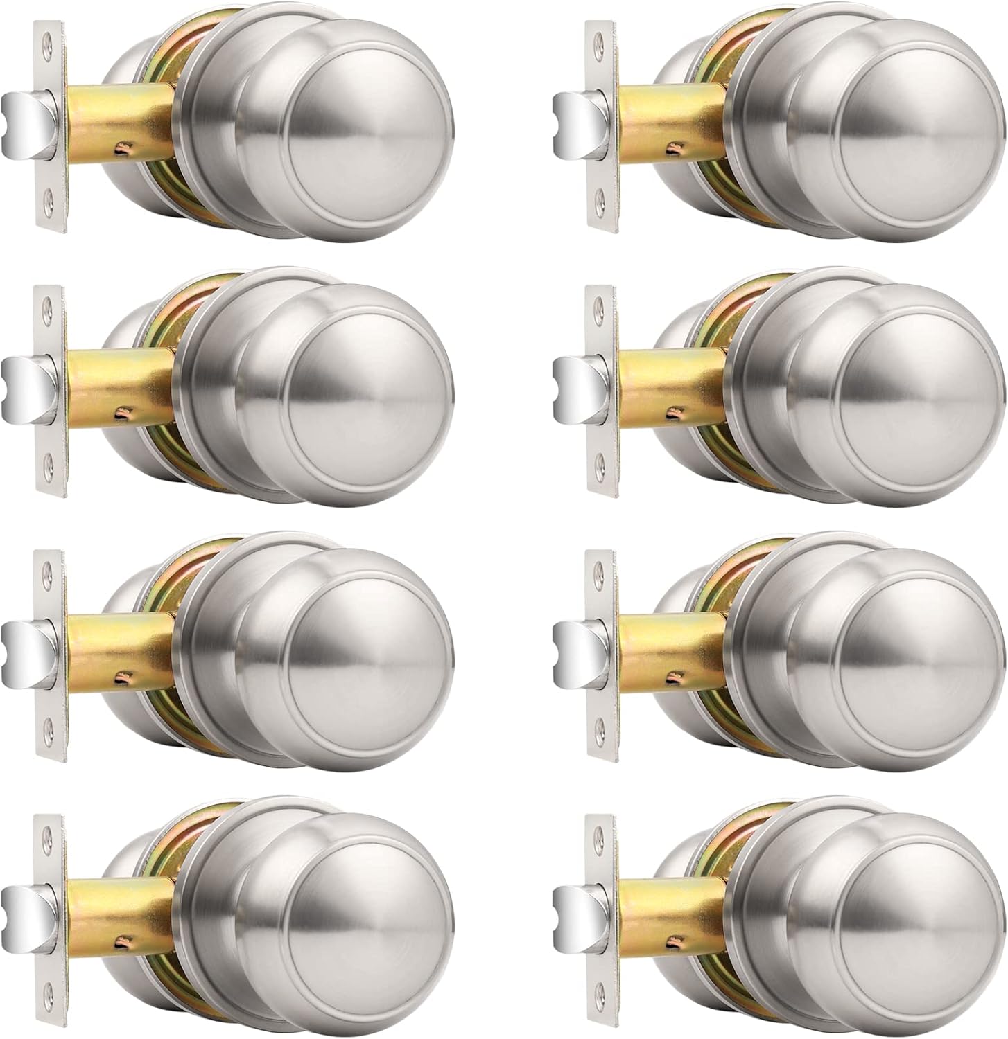Probrico Brushed Nickel Passage Door Knobs