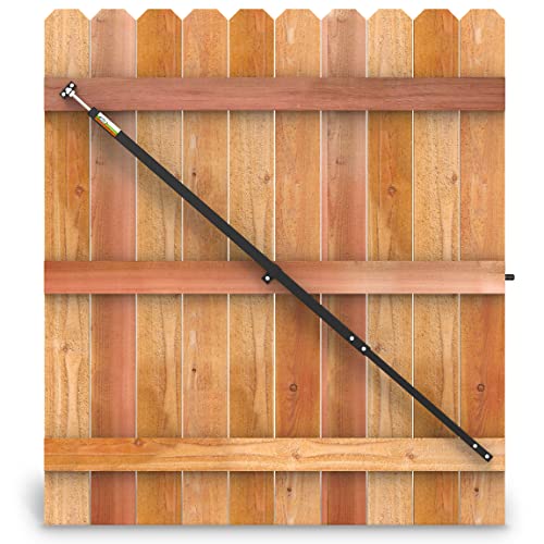 7' Telescopic Gate Brace - Wood Privacy Fence Anti Sag Gate Kit - Gate Hardware Kit for Outdoor Wooden Fence Gates, 1 PATENTED USA made brace (7' Telescopic (44" - 84"), Black)