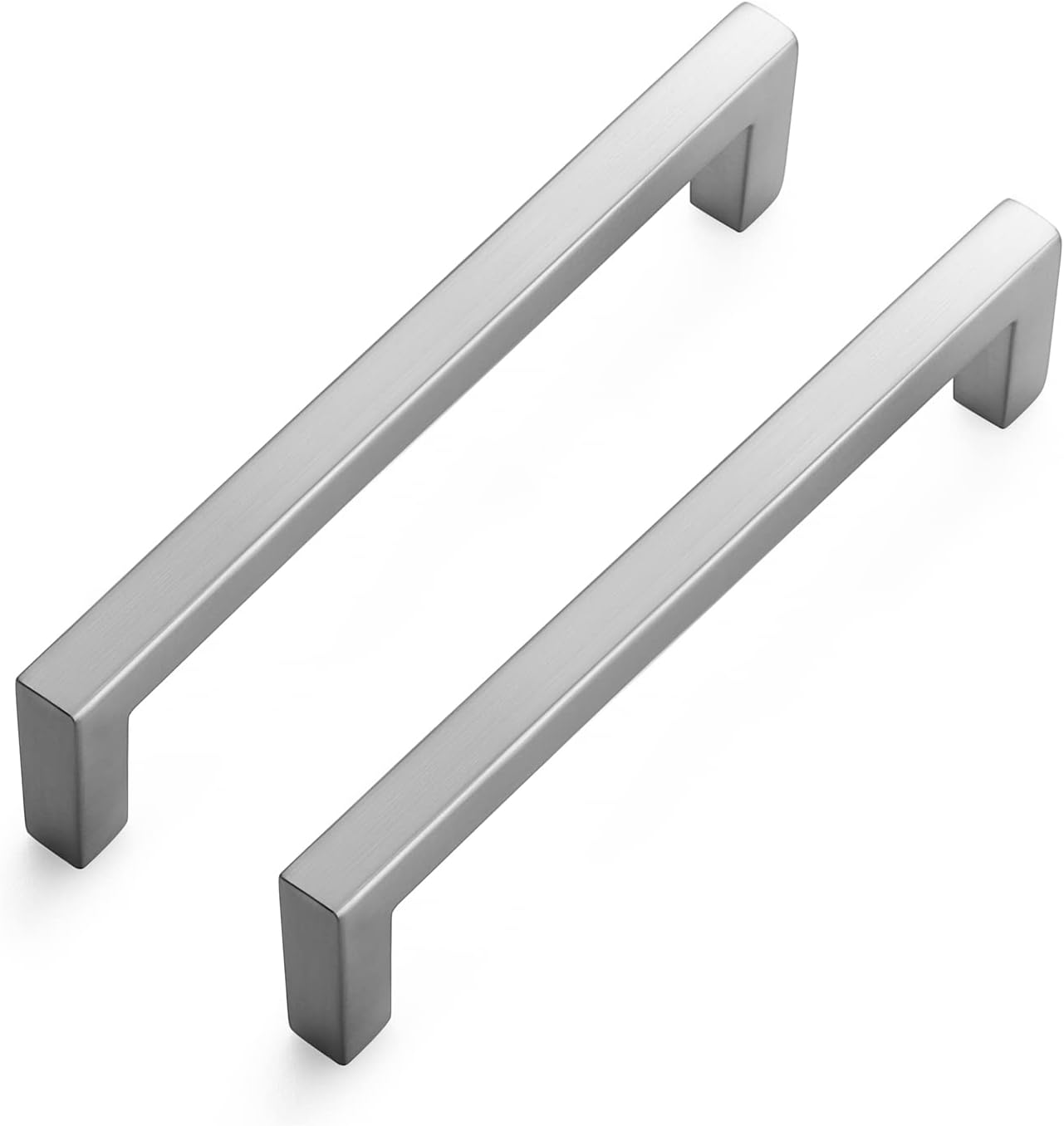 Ravinte 25 Pack Solid 5 Inch Center to Center Slim Square Bar Drawer Handles and Pulls - Satin Nickel Kitchen Cabinet Hardware