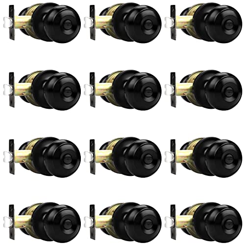 Probrico Matte Black Bed/Bath Door Knobs (12 Pack)