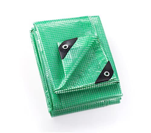 GUARD SHIELD Clear Green Tarp Heavy Duty 16x20 Feet Waterproof for Greenhouse Outdoor Garden Poly Cover UV Resistant 3x3 Weave 10mil