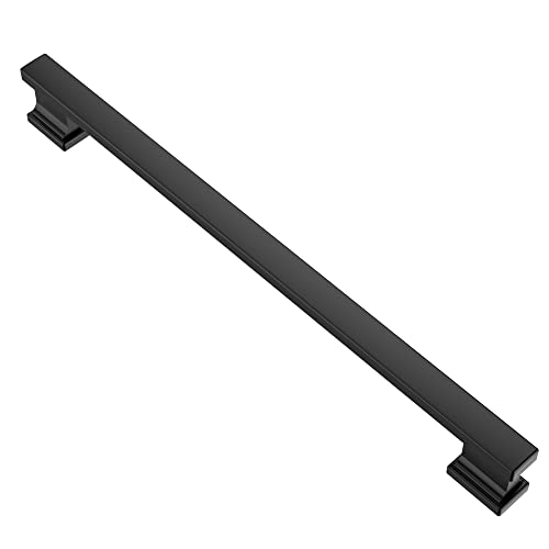 Alzassbg 5 Pack Matt Black Cabinet Pulls, 9 Inch Hole Centers