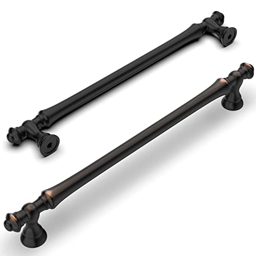 Amerdeco 10 Pack Oil Rubbed Bronze Cabinet Pulls 7.5 Inch(192mm) Hole Center Cabinet Hardware Kitchen Cabinet Handles for Bathroom Drawer Pulls Dresser Pulls ZH0014...