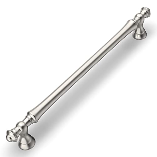 Amerdeco 10 Pack Brushed Satin Nickel Cabinet Pulls 7.5 Inch(192mm) Hole Center Cabinet Hardware Kitchen Cabinet Handles for Bathroom Drawer Pulls Dresser Pulls ZH0014