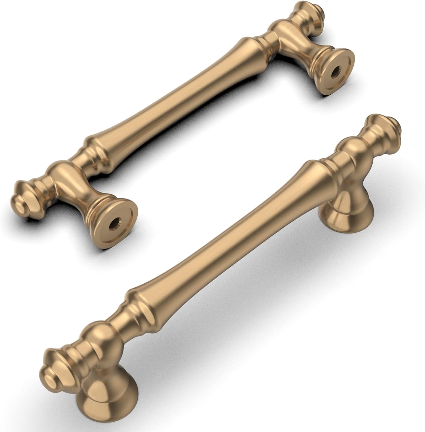 Amerdeco 10 Pack Champagne Bronze Cabinet Pulls 3.75 Inch(96mm) Hole Center Cabinet Hardware Kitchen Cabinet Handles for Bathroom Drawer Pulls Dresser Pulls ZH0014...