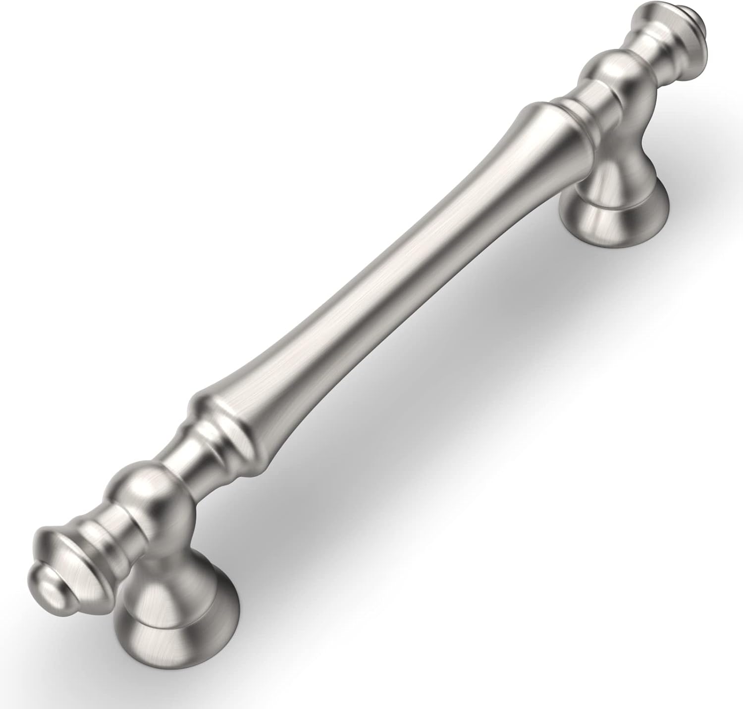 Amerdeco 10 Pack Brushed Satin Nickel Cabinet Hardware - 3.75 Inch(96mm) Hole Center Kitchen and Bathroom Drawer Pulls ZH0014