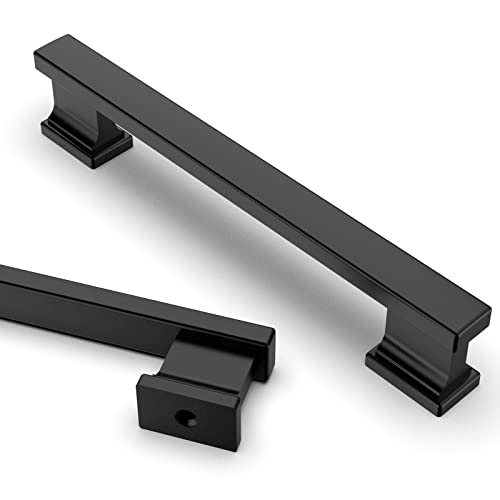 Asidrama 6 Pack 5 Inch(128mm) Matte Black Kitchen Cabinet Handles, Cabinet Pulls Kitchen Cabinet Hardware for Cupboard Drawer Pulls