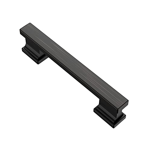 Alzassbg 10 Pack Oil Rubbed Bronze Cabinet Pulls, 3-3/4 Inch(96mm) Hole Centers Kitchen Cabinet Handles for Cabinets and Drawers AL3061ORB
