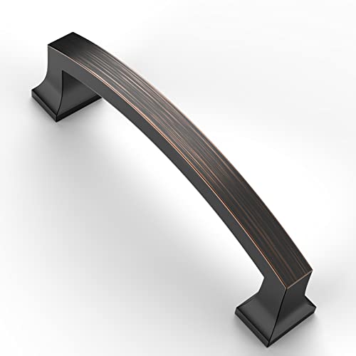 Asidrama 10 Pack 4 Inch(102mm) Hole Centers Kitchen Cabinet Handles, Oil Rubbed Bronze Cabinet Pulls Kitchen Cabinet Hardware for Cupboard Drawer Pulls
