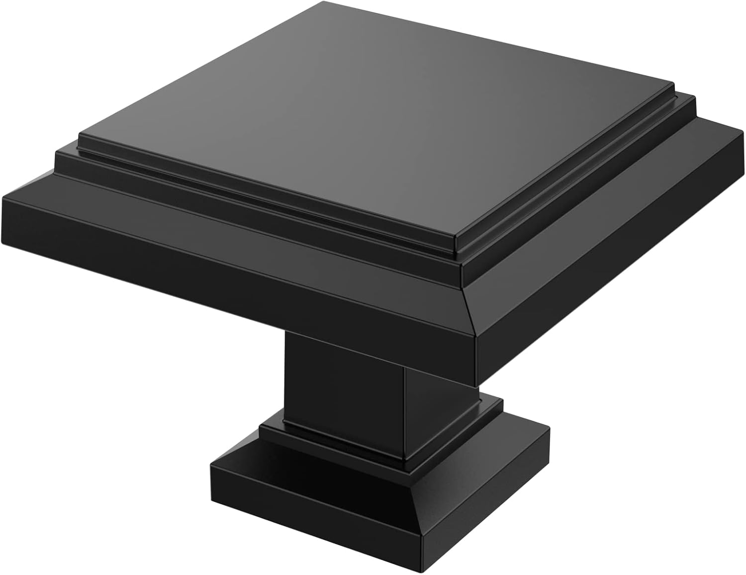 Alzassbg 15 Pack Matt Black Cabinet Knobs, 1.3 Inch(32mm) Square Kitchen Cabinet Hardware Knobs for Cabinets and Drawer AL6071MB