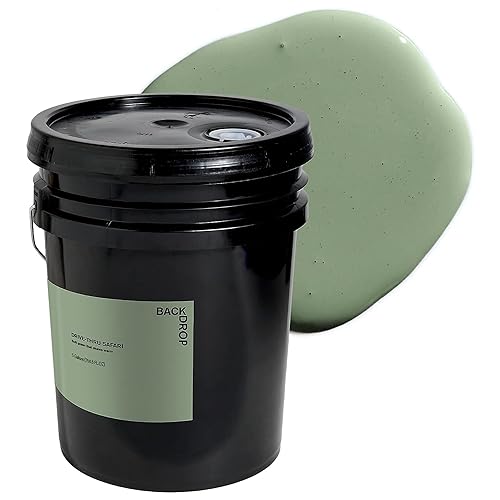 BACKDROP | Premium Cabinet & Door Paint | Durable & Washable Semi-Gloss Finish | Self-Priming, Low VOC, Green Wise Certified | SKYWALKER - Muted, light blue with green undertones | 0.5 Gallon
