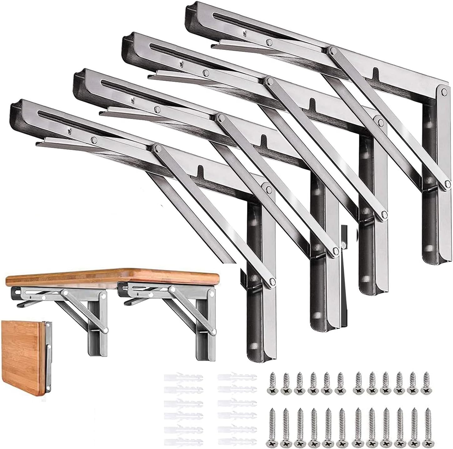 AUTOHJ 16" Stainless Folding Brackets