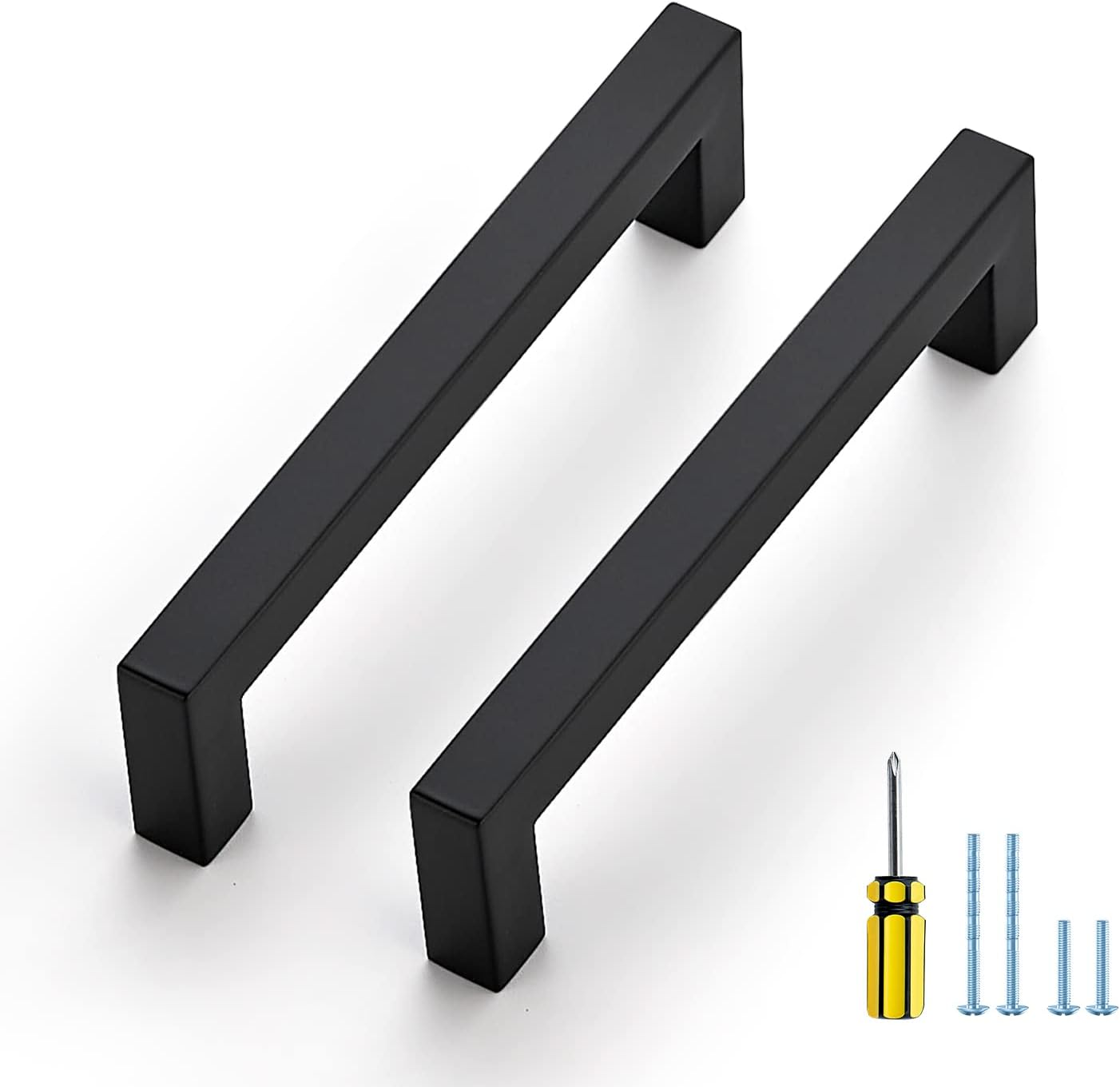 Ravinte 15 Pack Square Cabinet Pulls 5 Inch Black Kitchen Cabinet Handles Matte Black Kitchen Hardware for Drawer Pulls Drawer Handles Come with Screwdriver