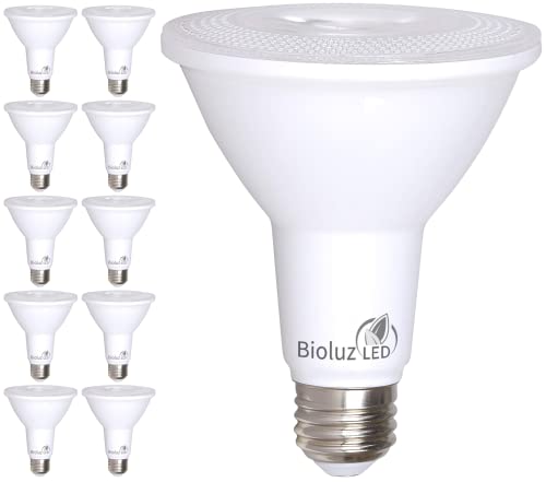 Bioluz LED 10 Pack PAR38 LED Light Bulb 90 CRI 12W = 100-120 Watt Replacement, Soft White 3000K, Dimmable Light Bulbs Flood Lights Outdoor/Indoor UL Listed Light Bulbs Title 20 High Efficacy LED Bulbs