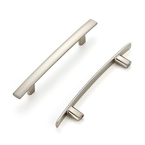 Ravinte 30 Pack Cabinet Handles Brushed Nickel Cabinet Pulls Kitchen Cabinet Handles,Curved Drawer Pulls in 6 Inch Length with 3.75 Inch Hole Center Arch Kitchen Cabinet Hardware