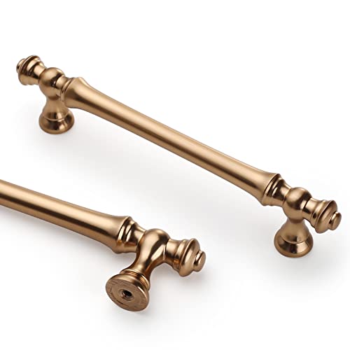 Asidrama 20 Pack 5 Inch(128mm) Champagne Bronze Kitchen Cabinet Handles,Brushed Brass Cabinet Pulls Kitchen Cabinet Hardware for Cupboard Gold Drawer Pulls