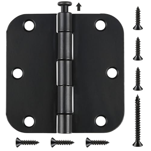 TDCHINGES 30 Pack Rounded Matte Black Door Hinges