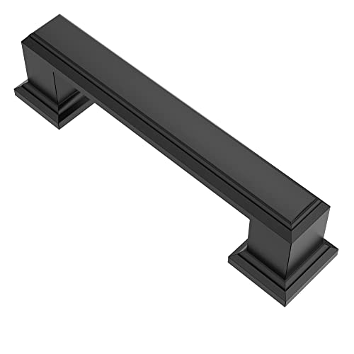 Alzassbg 10 Pack Matt Black Cabinet Pulls, 3 Inch(76mm) Hole Center Cabinet Handles Kitchen Pulls for Cabinets and Drawer AL3071MB
