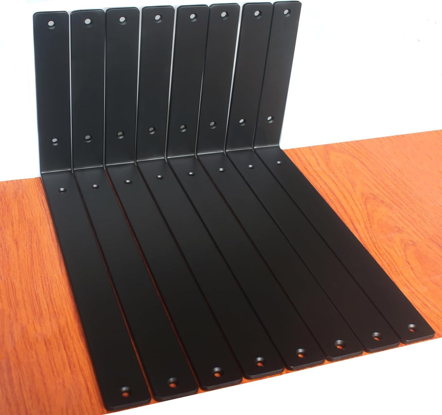 8 Pack - L 14" x H 8" Black L Shelf Bracket