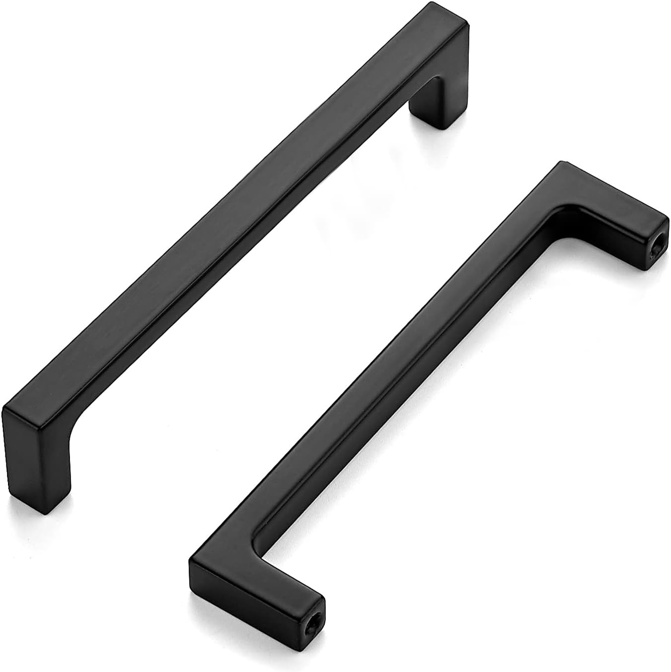 Ravinte 20 Pack 5 Inch Hole Centers Matte Black Cabinet Pulls Handles Solid Drawer Pulls Kitchen Hardware Flat Black Square Bar Handles
