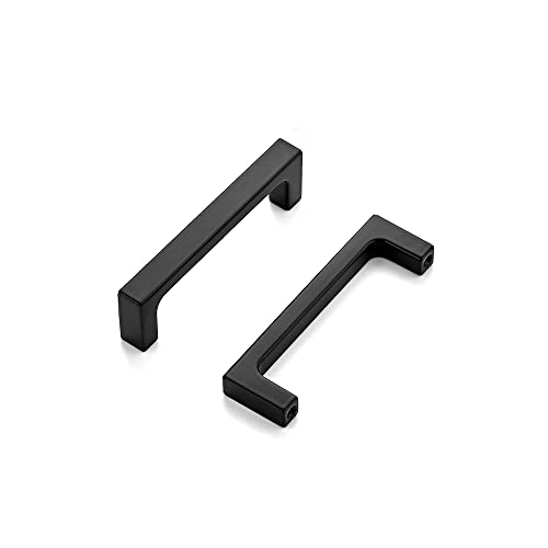 Ravinte 35 Pack 3 Inch Hole Centers Matte Black Cabinet Pulls Handles Solid Drawer Pulls Kitchen Hardware Flat Black Square Bar Drawer Handles