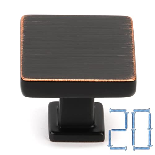 KOOFIZO 20 Pack Oil Rubbed Bronze Square Knobs