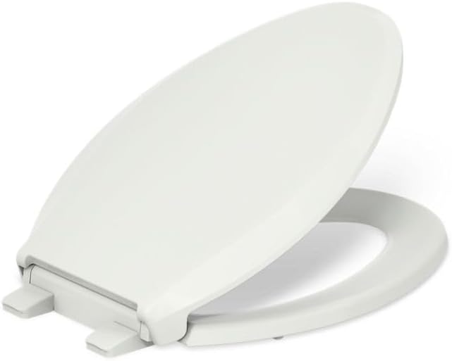 KOHLER 4636-RL-NY Cachet ReadyLatch Elongated Toilet Seat, Quiet-Close Lid, Contoured Seat, Grip-Tight Bumpers and Installation Hardware, Dune