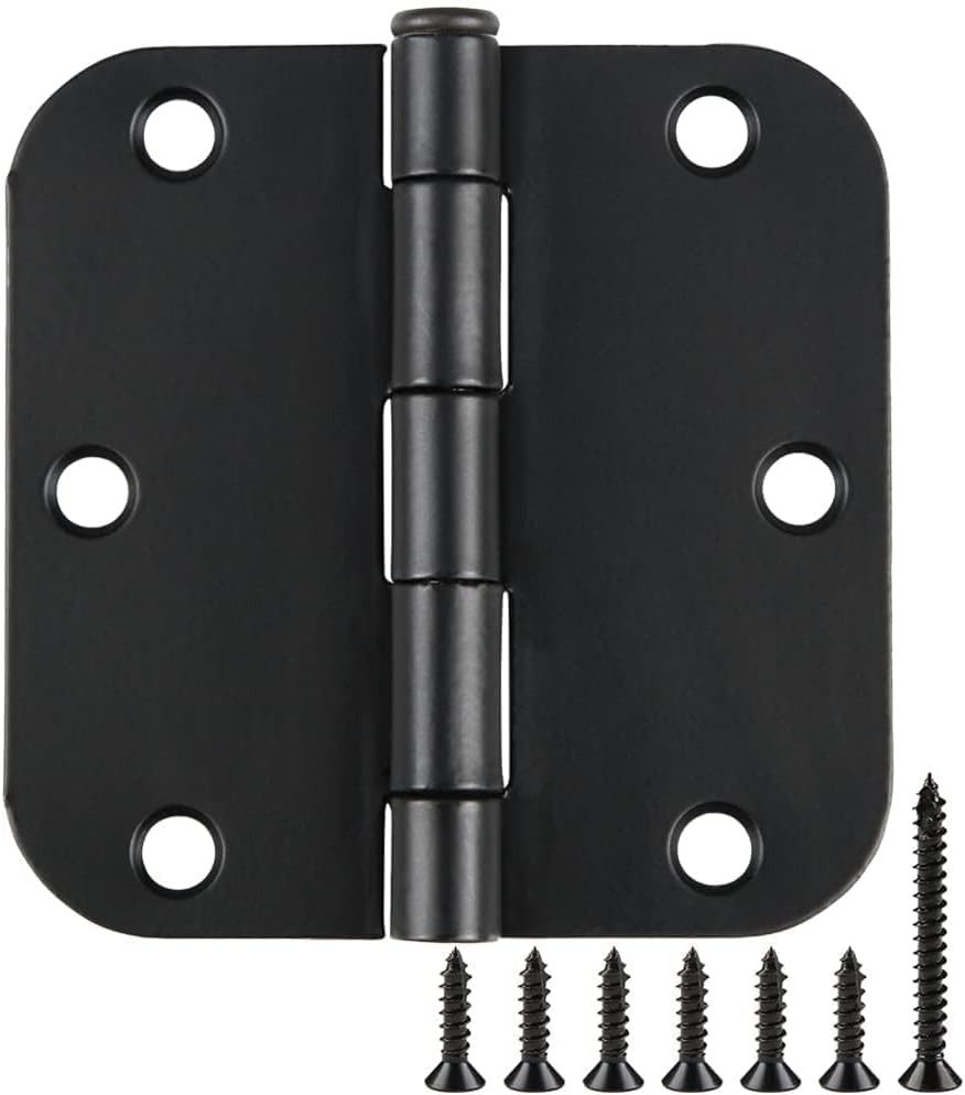 108 Pack Rounded Matte Black Hinges