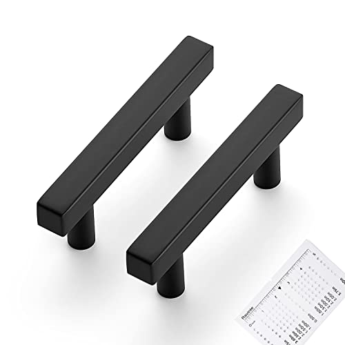 Ravinte 20 Pack Matte Black Cabinet Pulls 2-1/2 inch Black Cabinet Handles Kitchen Pulls for Cabinets with Mounting Template 4 inch Overall Length