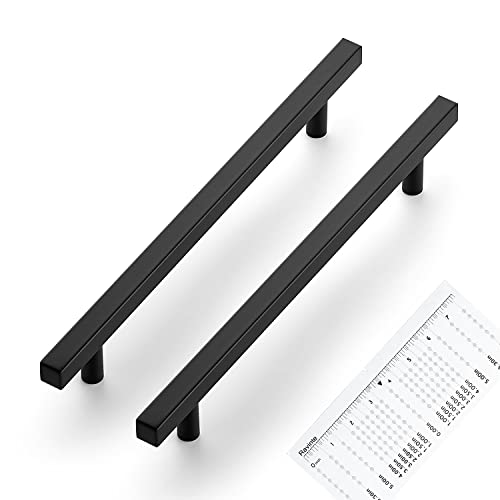 Ravinte 25 Pack Matte Black Cabinet Pulls 7-1/2 inch Black Cabinet Handles Kitchen Pulls for Cabinets with Mounting Template 10 inch Overall Length