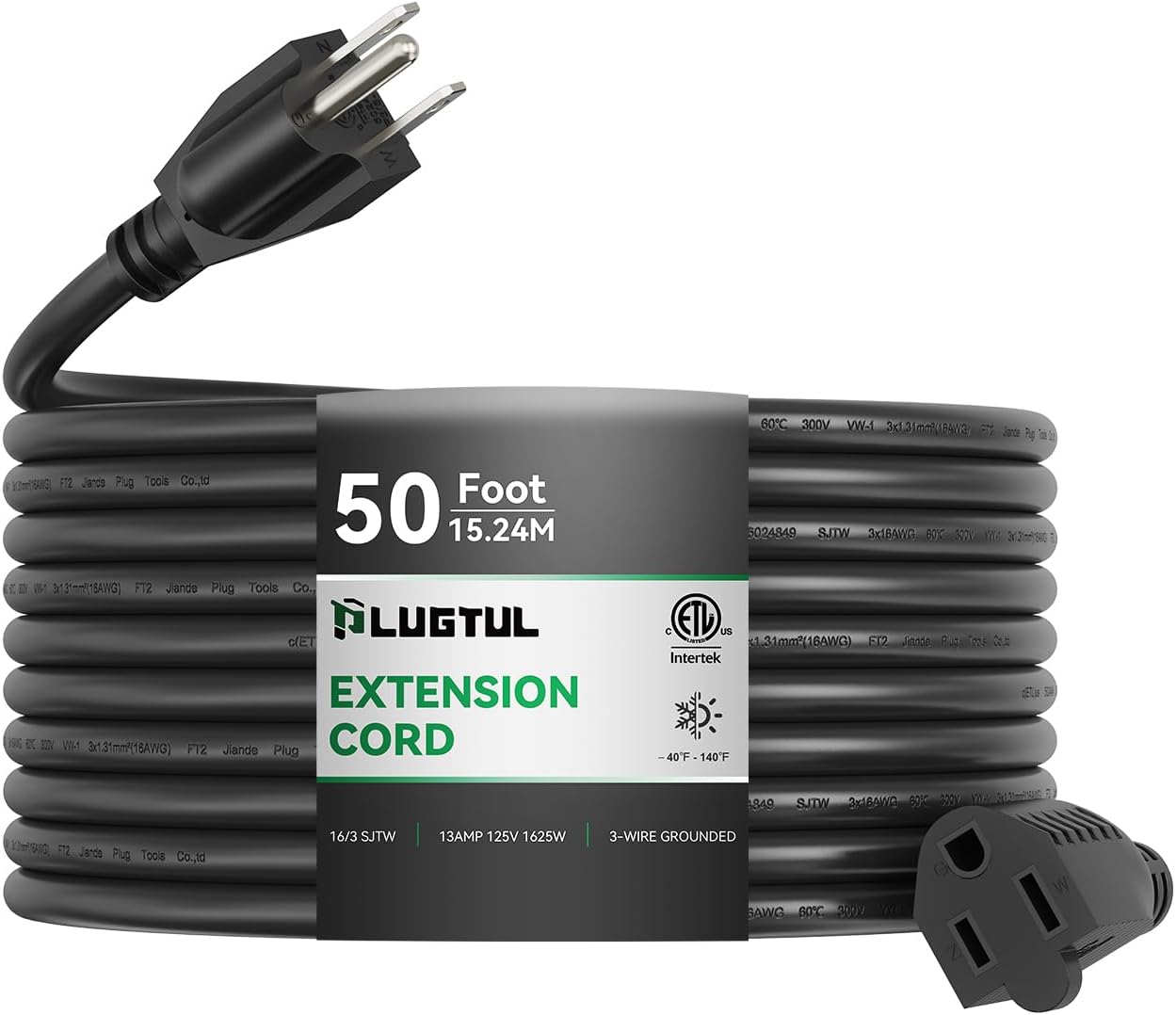 PLUGTUL Outdoor Extension Cord 50 FT