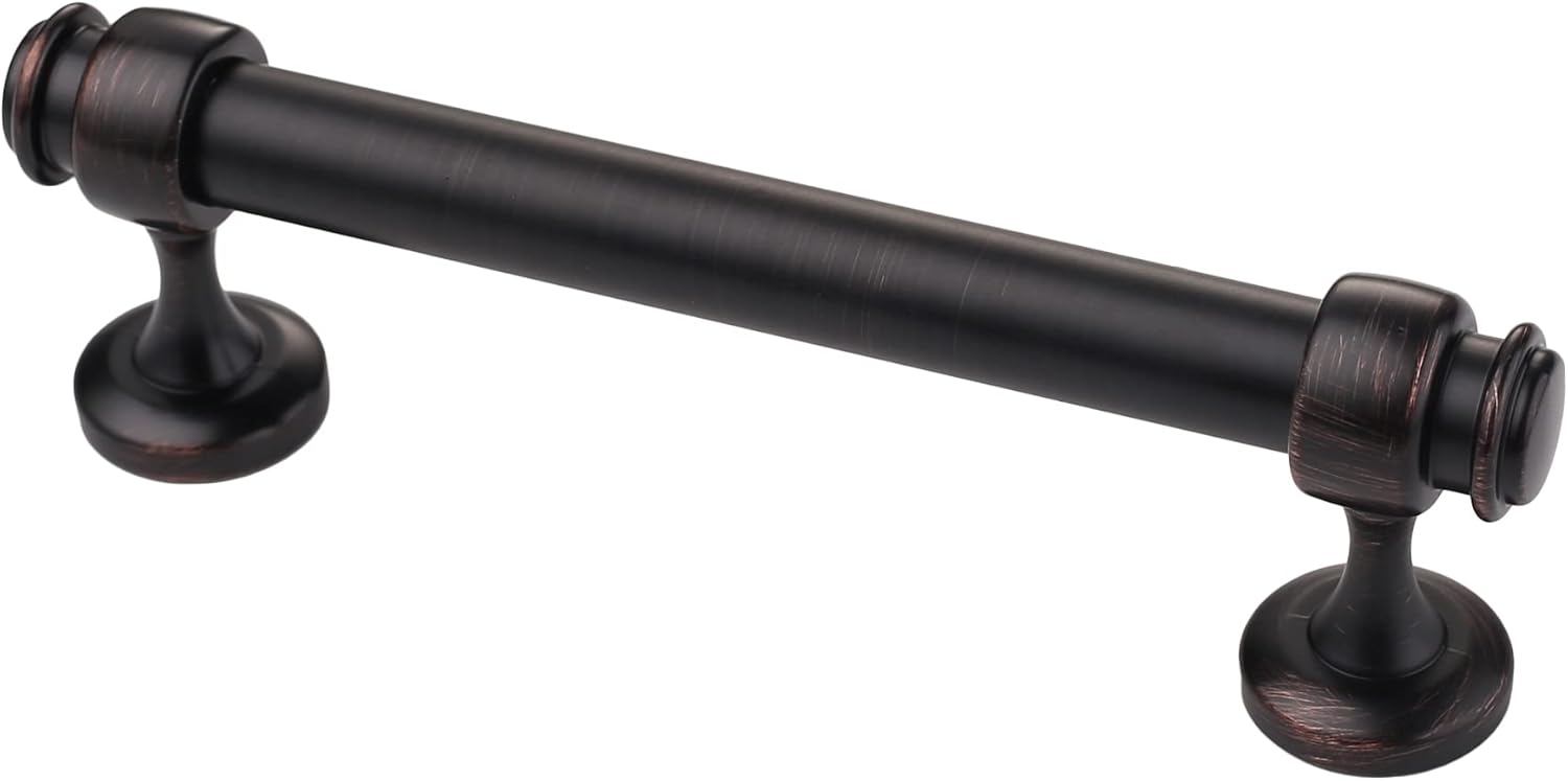 Alzassbg 10 Pack Oil Rubbed Bronze Cabinet Pulls, 4 Inch(102mm) Hole Centers Cabinet Handles Kitchen Hardware Straight Bar for Cabinets and Drawer AL3082ORB