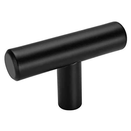 goldenwarm 40 Pack Black Cabinet Knobs Matte Black Drawer Knobs, T Bar Kitchen Cabinet Handles, Single Hole Drawer Pulls for Cupboards Dresser Bedroom