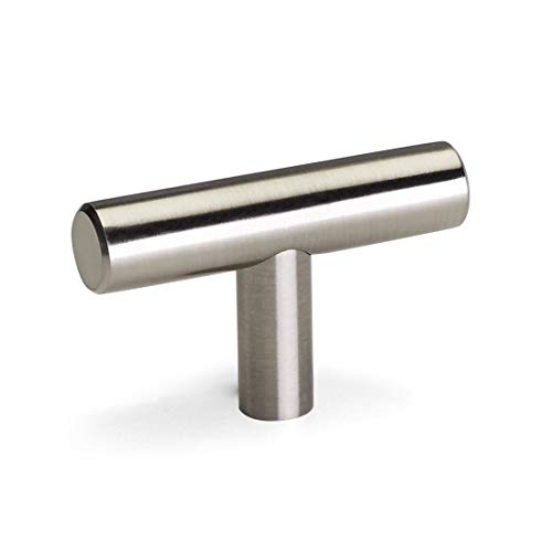goldenwarm Kitchen Hardware for Cabinets Brushed Nickel Cabinet Knobs - LS201BSS Cupboard Knobs Metal Drawer Handles Desk Drawer Hardware 50mm(2in Overall Length),500Pack