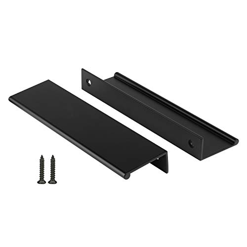Peaha 25 Pack Kitchen Cabinet Handles 5 inch Black Pulls for Dresser Drawers Door Edge Finger Pull Aluminum Alloy Hardware