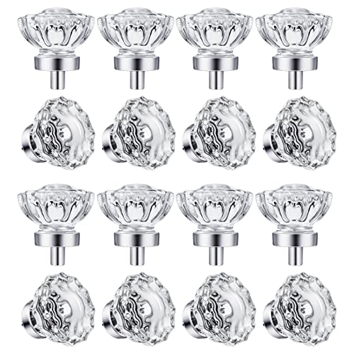 SHINY HANDLES Polished Chrome Glass Knobs (16 Pack)