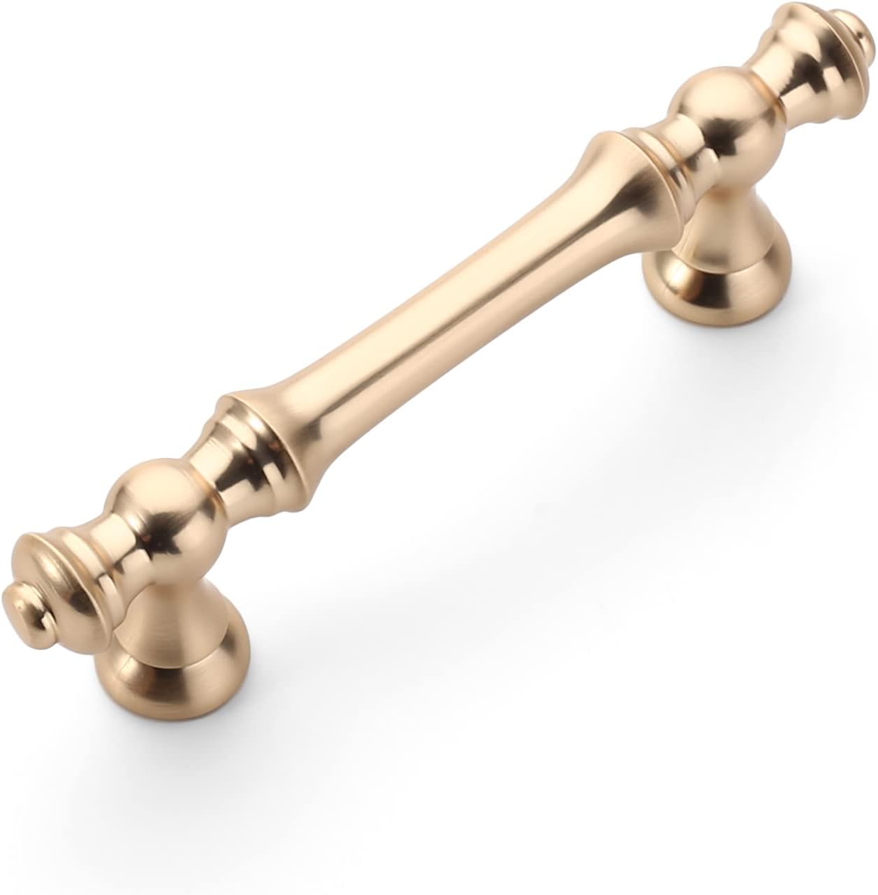 Amerdeco 10 Pack Brushed Brass Cabinet Pulls 3 Inch(76mm) Hole Center Cabinet Hardware Gold Kitchen Cabinet Handles for Bathroom Drawer Pulls ZH0014