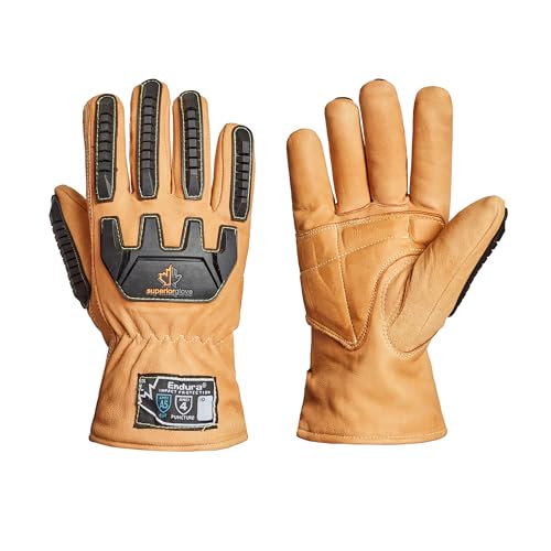 Superior Glove Endura Cut and Impact Resistant Leather Work Gloves  Insulated for Cold Winter Temperatures  378KGTVB X-Large (Pack of 1 Pair)
