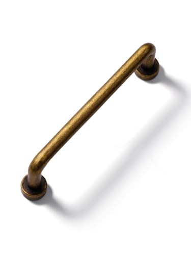 10 Pack Antique Brass Cabinet Bar Pulls 3.78" Hole Center Classic Vintage Retro Drawer Handles Kitchen Cupboard Bathroom Dresser Cabinet Hardware