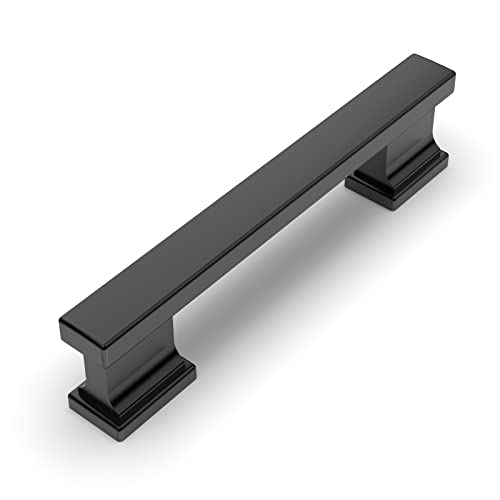 Amerdeco 10 Pack Matte Black Cabinet Hardware - 3-3/4 Inch(96mm) Hole Center Drawer Pulls