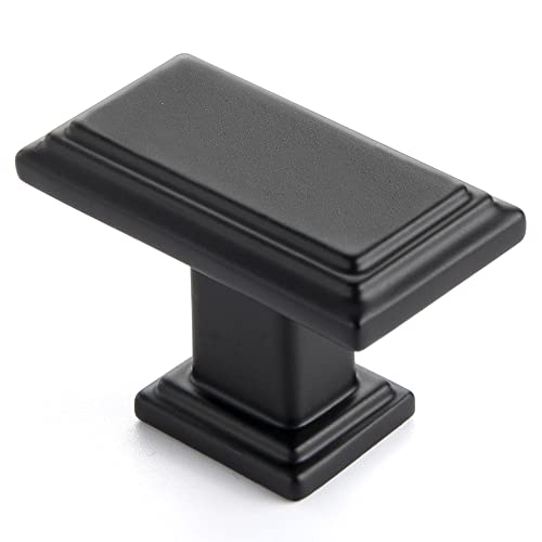 Ravinte Black Cabinet Knobs 30 Pack Knobs for Cabinets and Drawers Rectangular Kitchen Drawer Pulls and Matte Black Closet Door