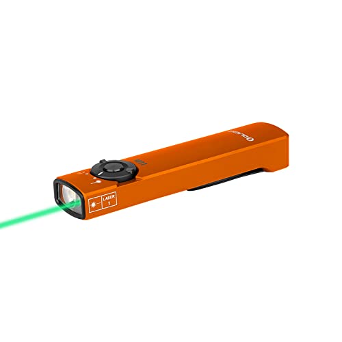 OLIGHT Arkfeld Flat Flashlight 1000 Lumens Dual Light Source EDC Lights with Green Beam and White LED Combo, with Rechargeable Built-in Battery for Outdoors, Emergency, Work (Black Cool White)