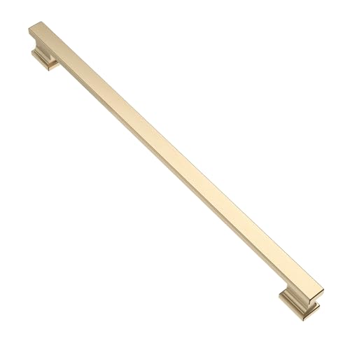 Alzassbg 5 Pack Brushed Brass Cabinet Pulls, 11-1/3 Inch(288mm) Hole Centers Gold Kitchen Cabinet Handles for Cabinets and Drawers AL3061BB