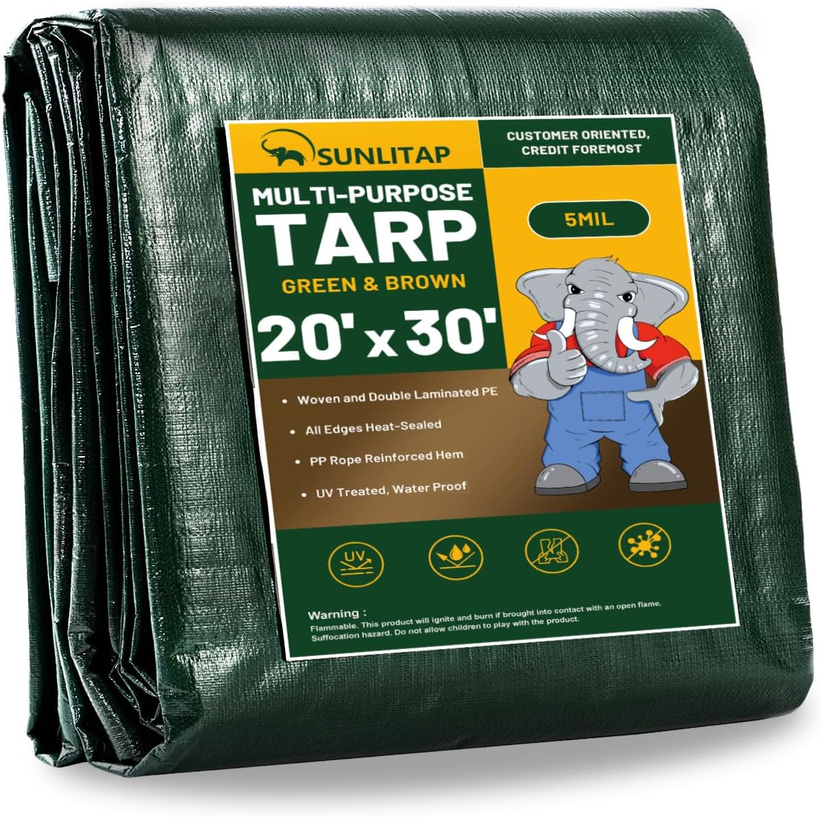 20x30Ft SUNLITAP 5 MIL Poly Tarp
