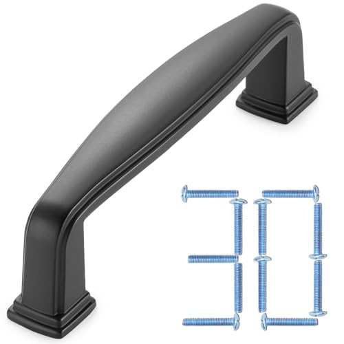 KOOFIZO 30 Pack 3 Inch Black Kitchen Cabinet Pulls Matte Black Cabinet Handles Black Cabinet Hardware for Kitchen Cabinets 1817 Drawer Dresser Cupboard Bedroom