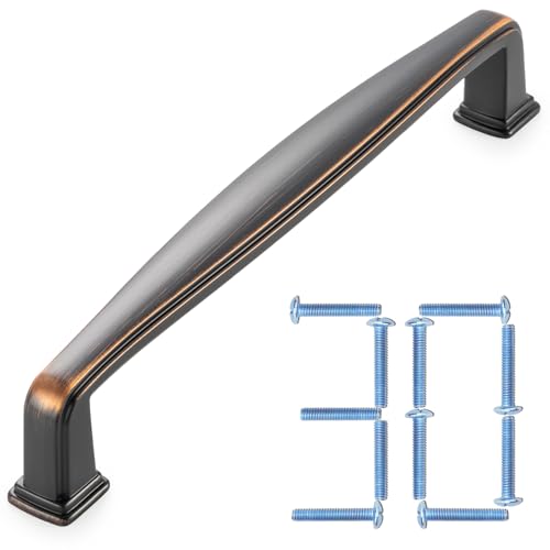 KOOFIZO 30 Pack 5 Inch Oil Rubbed Bronze Kitchen Cabinet Pulls Rubbed Bronze Cabinet Handles Bronze Cabinet Hardware for Kitchen Cabinets 1817 Drawer Dresser Cupboard Bedroom